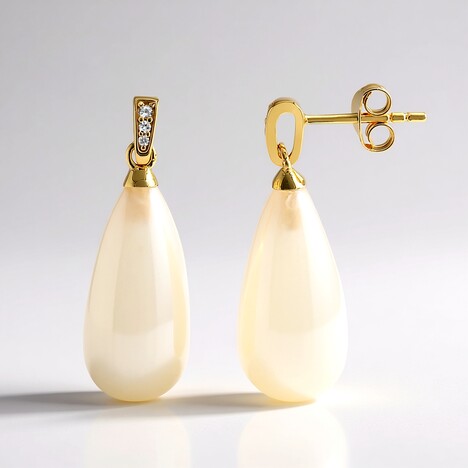 Orecchini in argento con Calcedonio Bianco