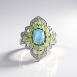 Bague en argent et Topaze bleu ciel