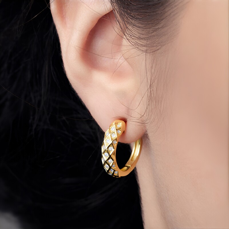 Boucles d'oreilles en or et Diamant SI1 (G) (Annette)