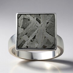 Anello in argento con Meteoriti di Aletai