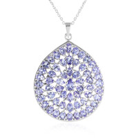 Zilveren halsketting met een tanzaniet