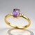 Anello in oro con Zaffiro Ceylon Porpora (non riscaldato)