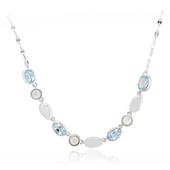 Collar en plata con Topacio azul cielo