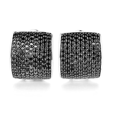 Schwarzer Spinell-Silberohrringe