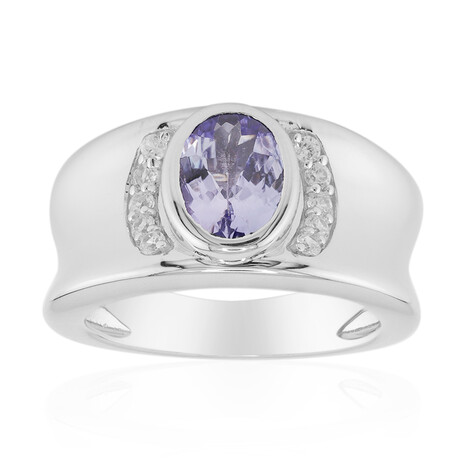 Zilveren ring met een Onverhitte Tanzaniet (Remy Rotenier)