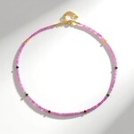 Collana in argento con Zaffiro Ceylon Rosa