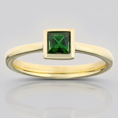 Anello in oro con Tsavorite della Tanzania (CUSTODANA)