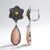 Boucles d'oreilles en argent et Pierre de lune pêche (Annette classic)