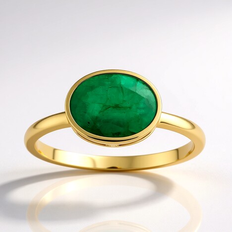 Anello in oro con Smeraldo Zambia