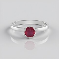 Bague en argent et Rubis de Madagascar
