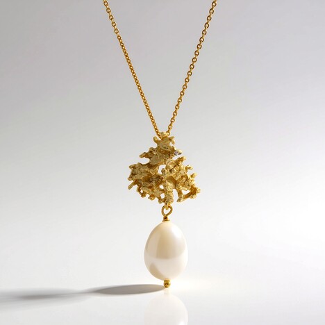 Collana in argento con Perla d'Acqua Dolce Bianca (Joias do Paraíso)