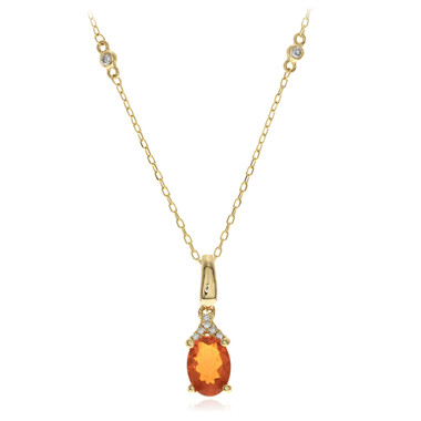 Mexikanischer Feueropal-Goldhalskette (CIRARI)