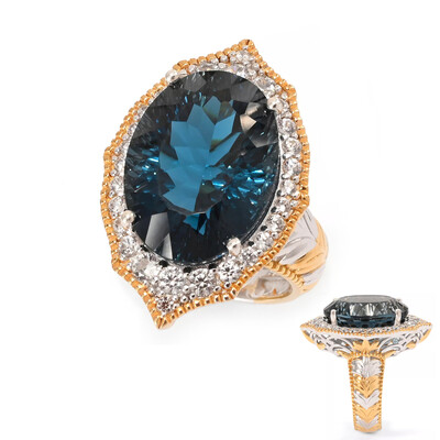 London Blue Topaz Silver Ring (Gems en Vogue)