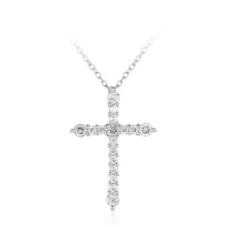 Collana in argento con Topazio Bianco