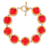 Bracelet en argent et Calcédoine rouge (Gems en Vogue)