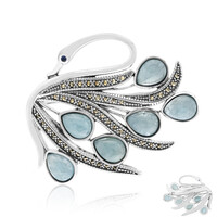 Broche en plata con Aguamarina de Brasil (Annette classic)