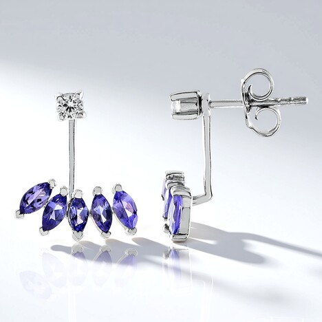 Orecchini in argento con Tanzanite (Adela Silber)