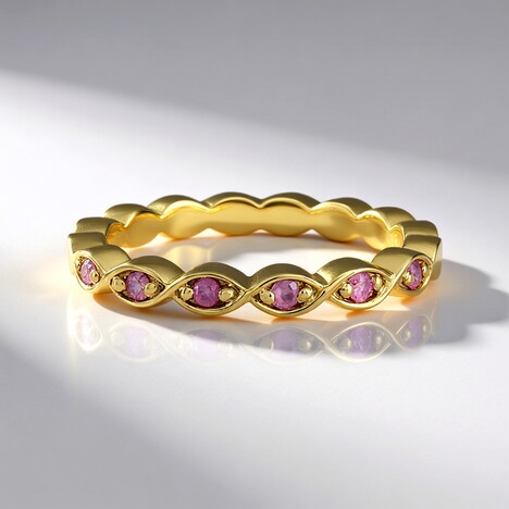 Anello in argento con Zaffiro Rosa