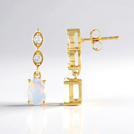 Orecchini in argento con Opale di Welo (Adela Silber)