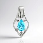 Ciondolo in argento con Apatite Blu (Pallanova)