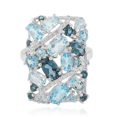 Swiss Blue Topaz Silver Ring