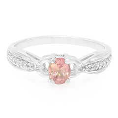 Bague en argent et Saphir Padparadscha