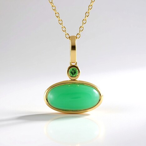 Collana in argento con Crisoprasio (KM by Juwelo)