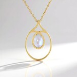 Collana in argento con Pietra di Luna Blu (KM by Juwelo)
