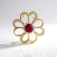 9K Madagascar Ruby Gold Pendant (de Melo Gold)