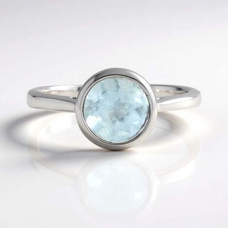 Anello in argento con Acquamarina Brasiliana
