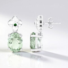 Orecchini in argento con Ametista Verde