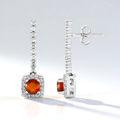 Boucles d'oreilles en argent et Cyanite orange