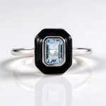 Zilveren ring met een Braziliaanse Aquamarijn