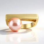 Anello in argento con Perla Ming Porpora (TPC)