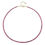 Zilveren halsketting met rubelieten