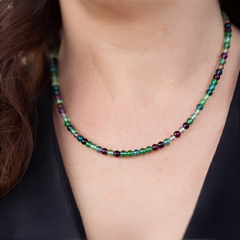 Collier en argent et Fluorite d'Argentine