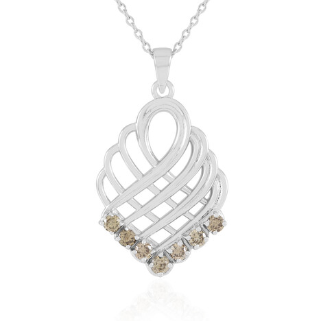 Collar en plata con Diamante chocolate I2