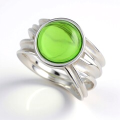 Anello in argento con Ambra Verde Colombiana