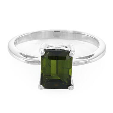 Anello in argento con Tormalina Verde