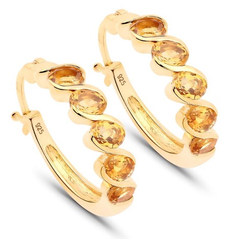 Madeira-Citrin-Silberohrringe