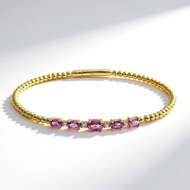 Gouden armband met een roze saffier (CIRARI)