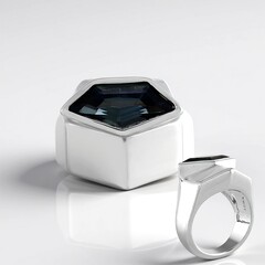 Anello in argento con Topazio Blu Londra (de Melo Essence)