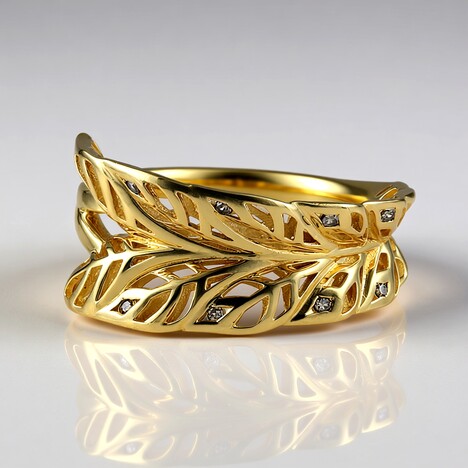 Anello in oro con Diamante Champagne I2 (Ornaments by de Melo)