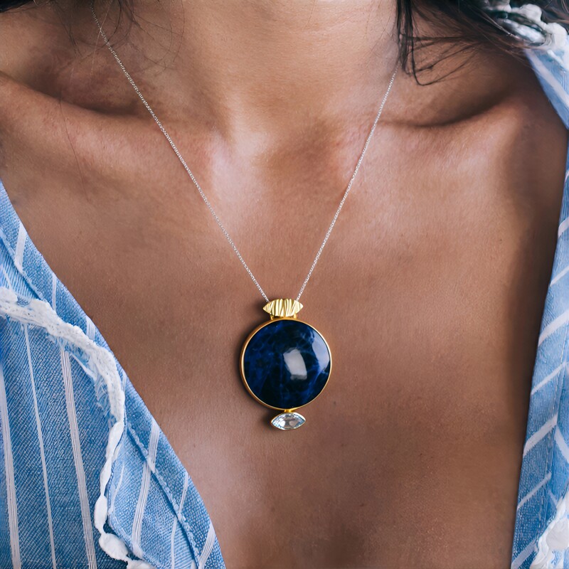 Colgante en plata con Sodalita (MONOSONO COLLECTION)