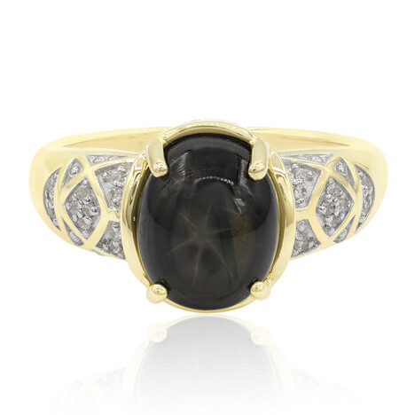 Anello in oro con Zaffiro Stellato Nero