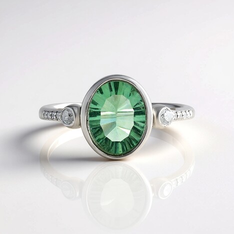 Anello in argento con Fluorite Verde