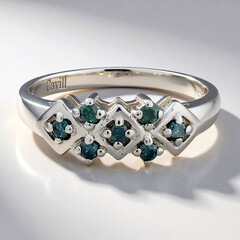 Anello placcato in platino con Diamante Fancy