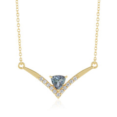 Nicht erhitzter Tansanit-Silbercollier