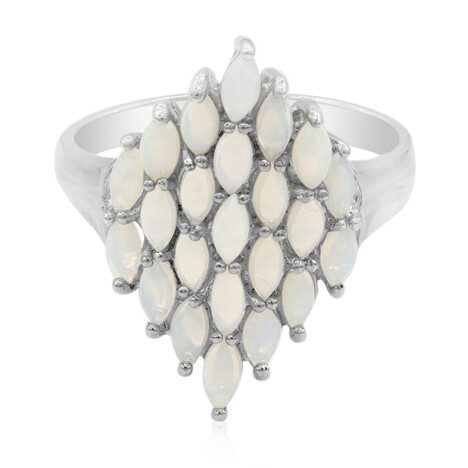 Weißer Opal-Silberring