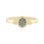 Zilveren ring met I2 Blauwe Diamanten